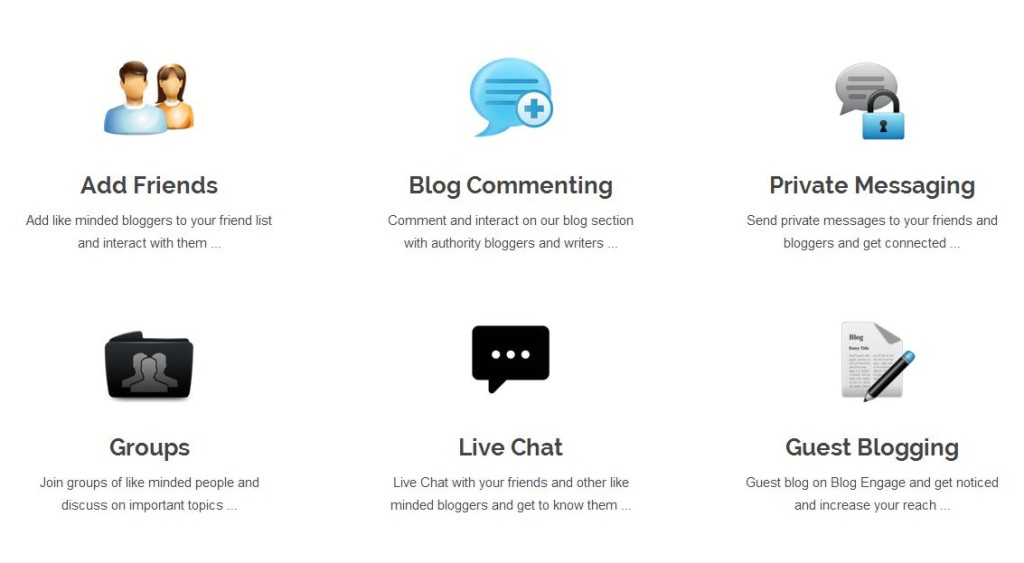 Blog Engage features