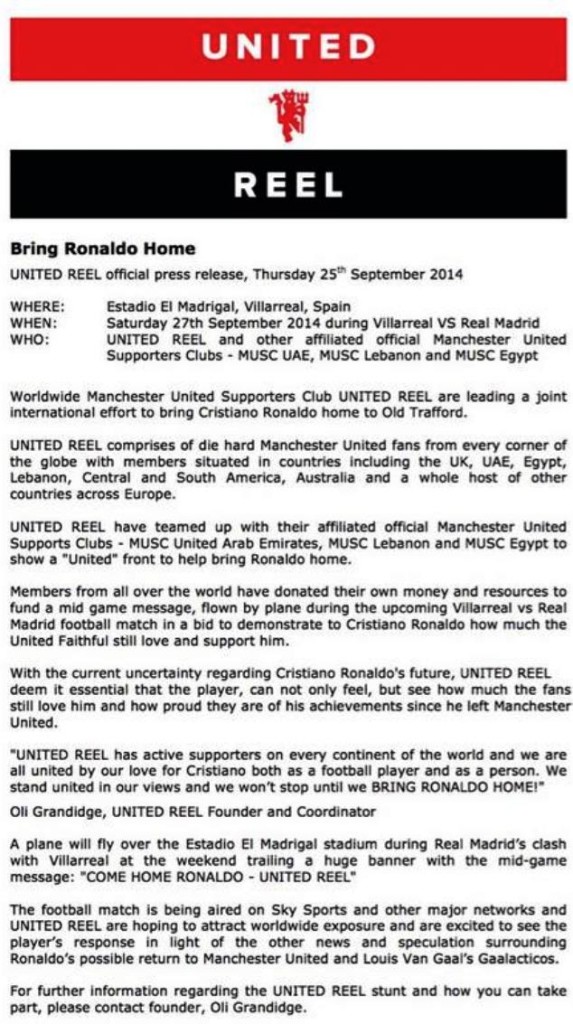 united-reel-ronaldo-press-release